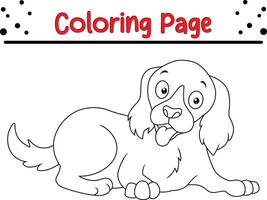 söt hund färg sida för ungar. djur- färg bok för barn vektor