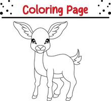 süß Hirsch Färbung Seite zum Kinder. Tier Färbung Buch zum Kinder vektor