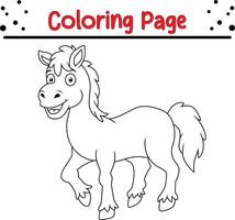 süß Pferd Färbung Seite zum Kinder vektor