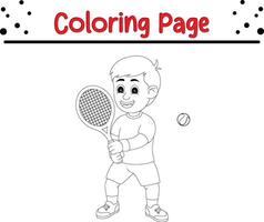 glücklich Junge spielen Färbung Buch Seite zum Kinder vektor
