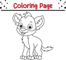 süß Hyäne Färbung Seite zum Kinder. Tier Färbung Buch zum Kinder vektor