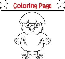süß Henne Färbung Seite zum Kinder. Tier Färbung Buch zum Kinder vektor