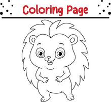 süß Igel Färbung Buchseite. Tier Färbung Buch zum Kinder vektor