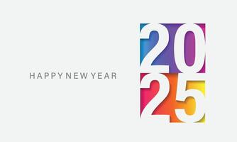 Lycklig ny år 2025. bakgrund. broschyr eller kalender omslag design mall. vektor