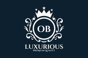 Initiale Brief ob königlich Luxus Logo Vorlage vektor