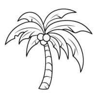 exotisch tropisch Palme Baum Gliederung Symbol im Format zum Strand Entwürfe. vektor