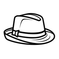 Gliederung von ein stilvoll Jahrgang Fedora Symbol. vektor