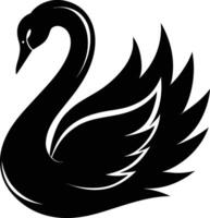 ein schwarz Silhouette von ein Schwan vektor