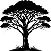 ein Illustration von afrikanisch Baum Silhouette vektor