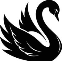 ein schwarz Silhouette von ein Schwan vektor