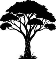 en illustration av afrikansk träd silhuett vektor