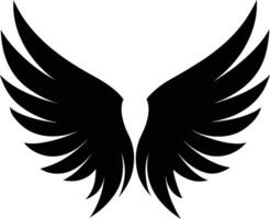 ein schwarz Silhouette von ein Engel Flügel vektor
