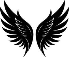 ein schwarz Silhouette von ein Engel Flügel vektor