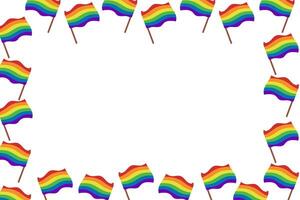 eben Stolz horizontal Banner Vorlage mit lgbtq Regenbogen Flagge. friedlich und Gleichberechtigung Konzept. Hand gezeichnet Illustration zum Stolz Monat vektor