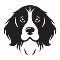 Illustration von ein liebend Englisch Springer Spaniel Hund Gesicht im schwarz und Weiß vektor