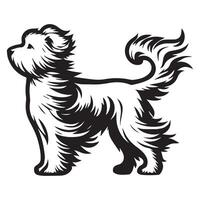 Westie Hund - - Westen Hochland Weiß Terrier im stark Wind Illustration vektor