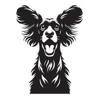 Cocker Spaniel - - ein aufgeregt Cocker Spaniel Gesicht Illustration im schwarz und Weiß vektor