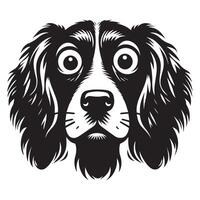 cockerspaniel spaniel - ett angelägen cockerspaniel spaniel ansikte illustration i svart och vit vektor