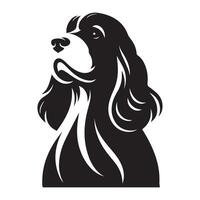 Cocker Spaniel - - ein stolz Cocker Spaniel Gesicht Illustration im schwarz und Weiß vektor