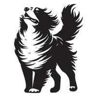 hund - en Berner njuter en bris illustration i svart och vit vektor