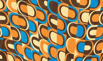 abstrakt Jahrgang retro 60er Jahre 70er Jahre ästhetisch geometrisch Formen Muster Hintergrund gepunktet Farbe Halbton drucken Textur vektor