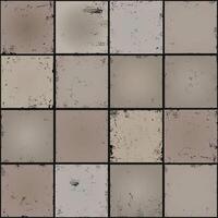sömlös tiling smutsig grynig gammal brun keramisk bricka vägg yta textur vektor