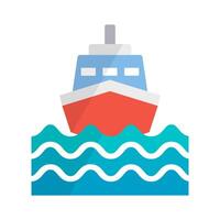 modern Schiff und Meer Symbol. Kreuzfahrt Schiff und maritim Transport. vektor