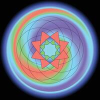 en färgrik konst med en cirkulär design. vektor