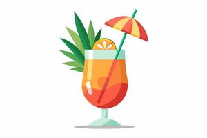 erfrischend tropisch Cocktail isoliert auf Weiß Hintergrund. beschwingt Obst trinken. Konzept von Sommer- Getränke, exotisch Getränke, Freizeit. Design Element. drucken. Grafik Kunstwerk vektor