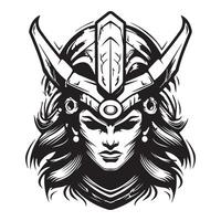 Krieger Frau Zorn ikonisch wütend Krieger Frau Logo zum bekleidung vektor