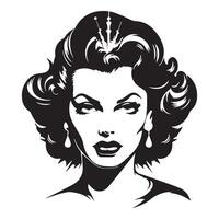 gekrönt Chaos ikonisch wütend Königin Logo zum bekleidung vektor