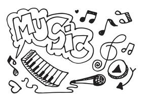 musik bakgrund handritad musik set illustration. illustrationer av musikbilder, designkoncept. vektor