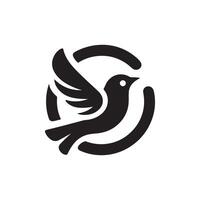 c Vogel Logo, Symbol, Silhouette Design schwarz und Weiß Farbe vektor