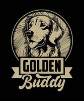 golden Retriever Merch Grafik, golden Retriever Hund T-Shirt Design vektor