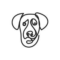 hund ett linje konst design, hund kontinuerlig linje konst, hund minimal ett linje konst vektor
