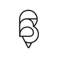 is grädde med b brev minimal logotyp design svart och vit Färg vektor