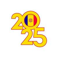2025 Banner mit Andorra Flagge innen. Illustration. vektor