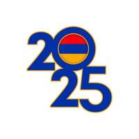 2025 Banner mit Armenien Flagge innen. Illustration. vektor