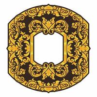 isoliert Grenzen oder Frames Ornament. Zier Elemente zum Ihre Entwürfe. schwarz und Gold Farben. Blumen- Carving Dekoration zum Postkarten oder Einladungen zum Sozial Medien. vektor