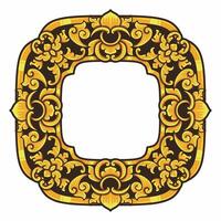 isoliert Grenzen oder Frames Ornament. Zier Elemente zum Ihre Entwürfe. schwarz und Gold Farben. Blumen- Carving Dekoration zum Postkarten oder Einladungen zum Sozial Medien. vektor