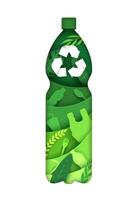 recyceln Flasche Papier Schnitt Silhouette, Öko Recycling vektor