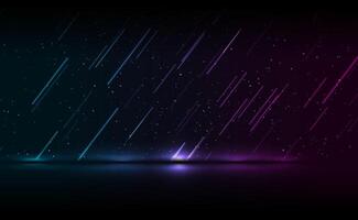 abstrakt Neon- Laser- Regen auf dunkel Blau lila Hintergrund vektor