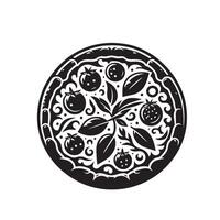 Pizza Linie Kunst Illustration. Pizza Silhouette Pizza Logo vektor