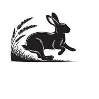 Hase Silhouette Illustration auf Weiß Hintergrund. Hase Logo. vektor