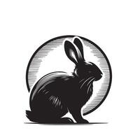 Hase Silhouette Illustration auf Weiß Hintergrund. Hase Logo. vektor