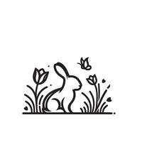 Hase Silhouette Illustration auf Weiß Hintergrund. Hase Logo. vektor