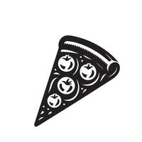 pizza linje konst illustration. pizza silhuett pizza logotyp vektor