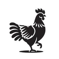 kyckling silhuett på vit bakgrund. kyckling logotyp vektor