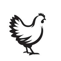 kyckling silhuett på vit bakgrund. kyckling logotyp vektor