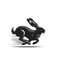 Hase Silhouette Illustration auf Weiß Hintergrund. Hase Logo. vektor